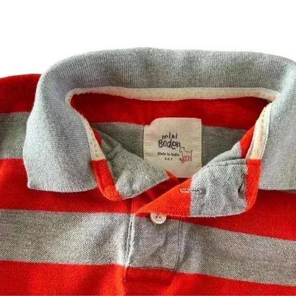 Mini Boden Striped Polo Size 5/6 - Picture 3 of 3